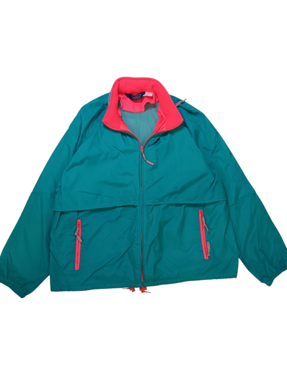Vintage Woolrich Sea Jade Windbreaker with Stowaway Hood - XL